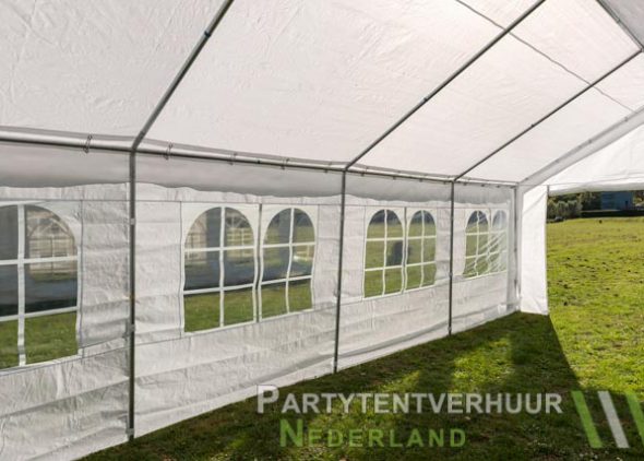 Partytent 4x8 meter binnenkant schuin huren - Partytentverhuur Nijmegen