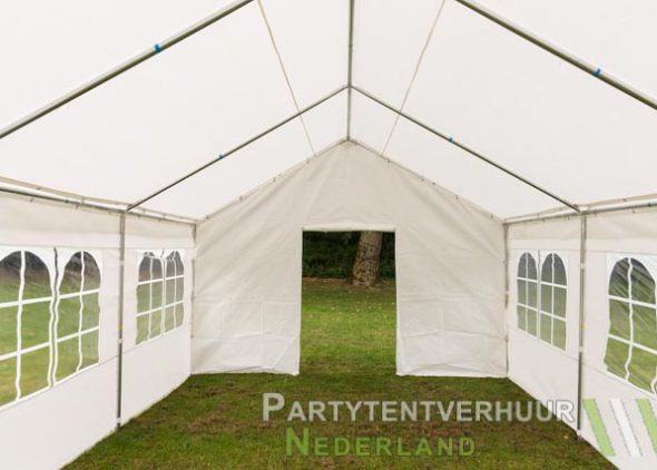 Partytent 4x6 meter voorkant met deur huren - Partytentverhuur Nijmegen